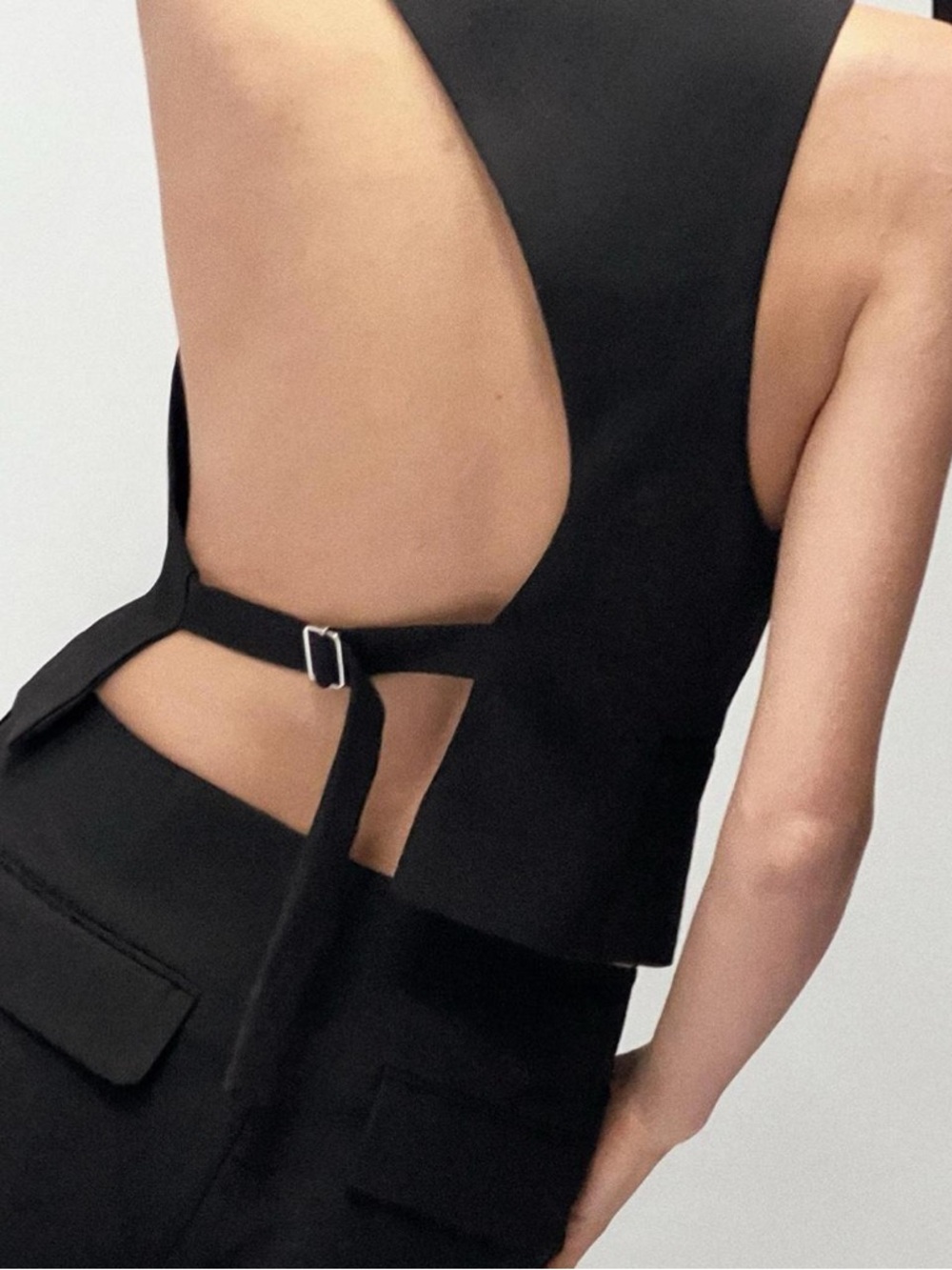 ZARA Open Back Tailored Button Vest